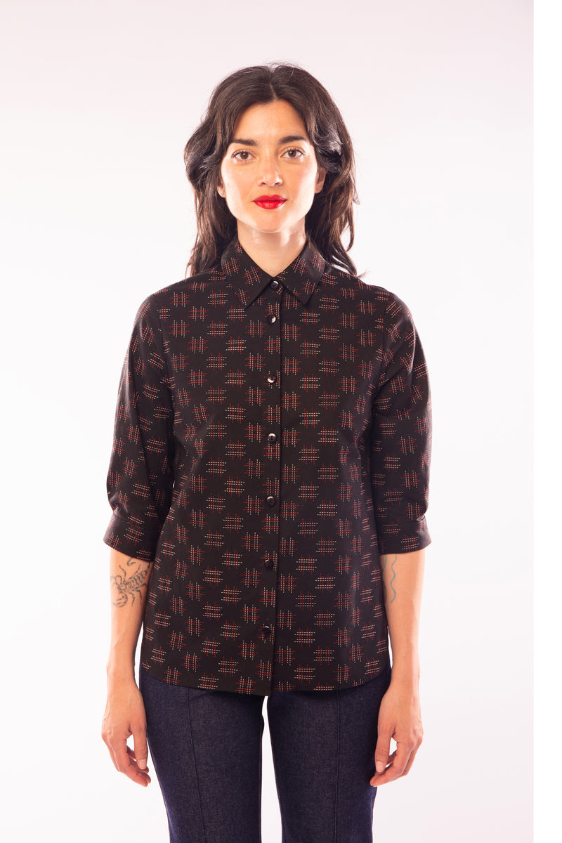 SUMMIT SHIRT BLACK & RED PRINT – Kumo