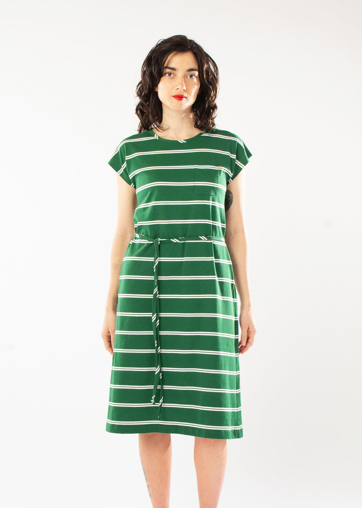 DREAMER DRESS GREEN STRIPE