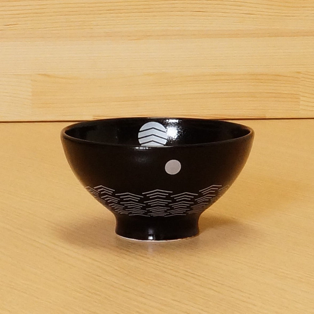 JAPANESE RICE BOWL MOON RISE BLACK