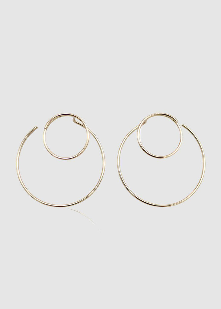 DOUBLE CIRCLE EARRINGS GOLD