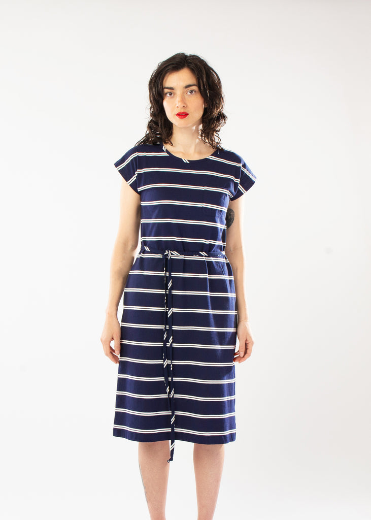 DREAMER DRESS NAVY STRIPE